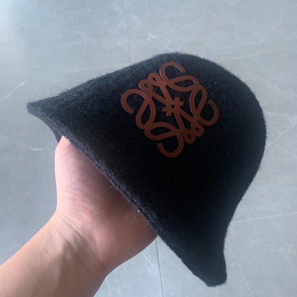 Loewe anagram raffia bucket hat - black main image 4